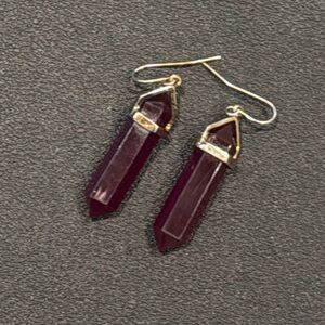 Gold and Purple Crystal Earrings